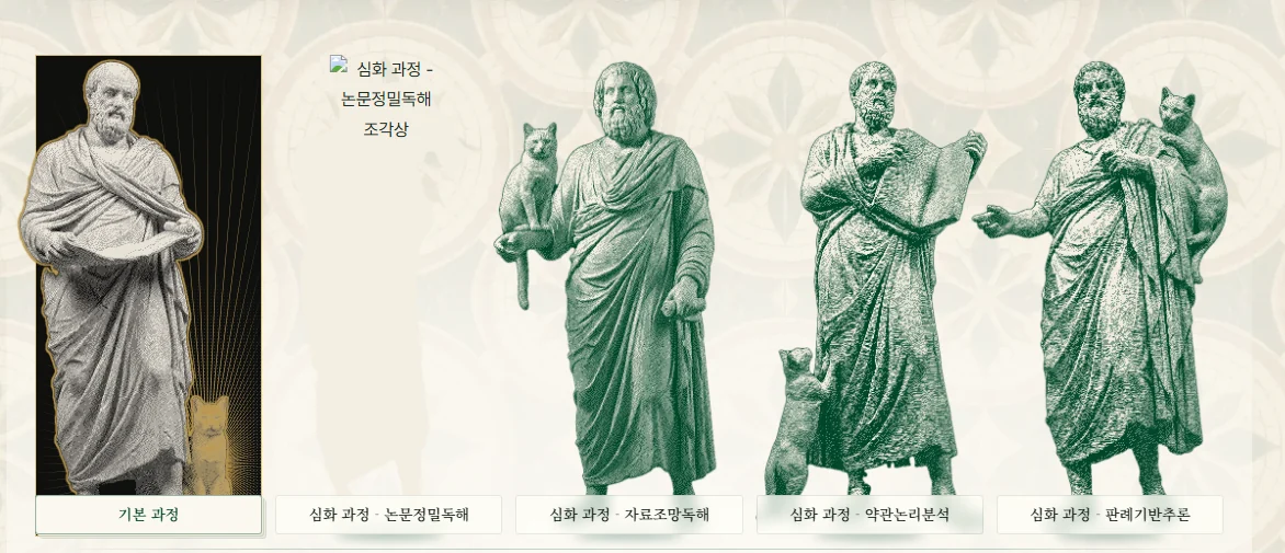 홈 위쪽 과정 조각상: 기본 과정과 심화 과정 넷